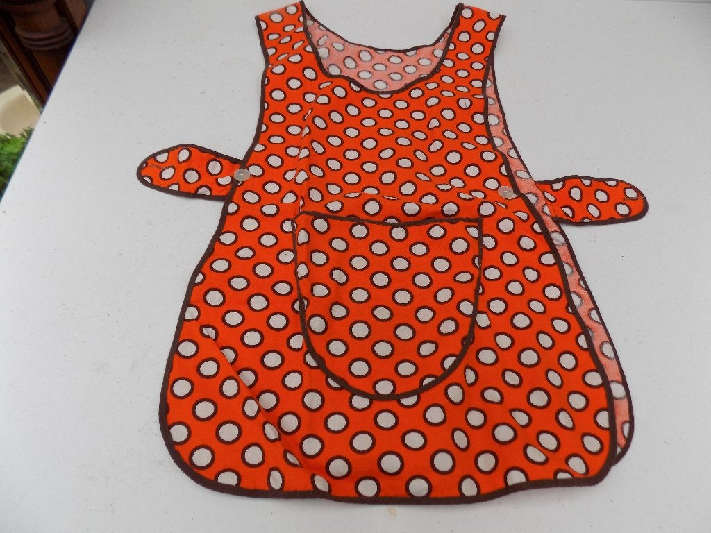 Schort keukenschort oranje vintage retro, Ophalen of Verzenden, Gebruikt