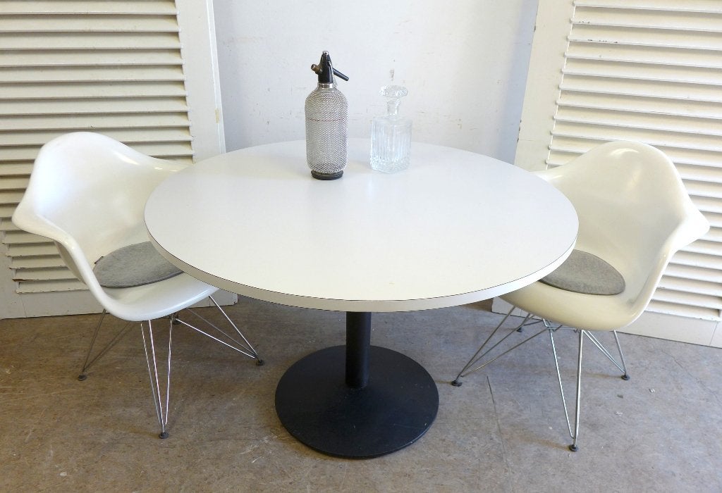 fraaie witte ronde eettafel, Ophalen, Zo goed als nieuw, Vijf personen of meer, Onbekend