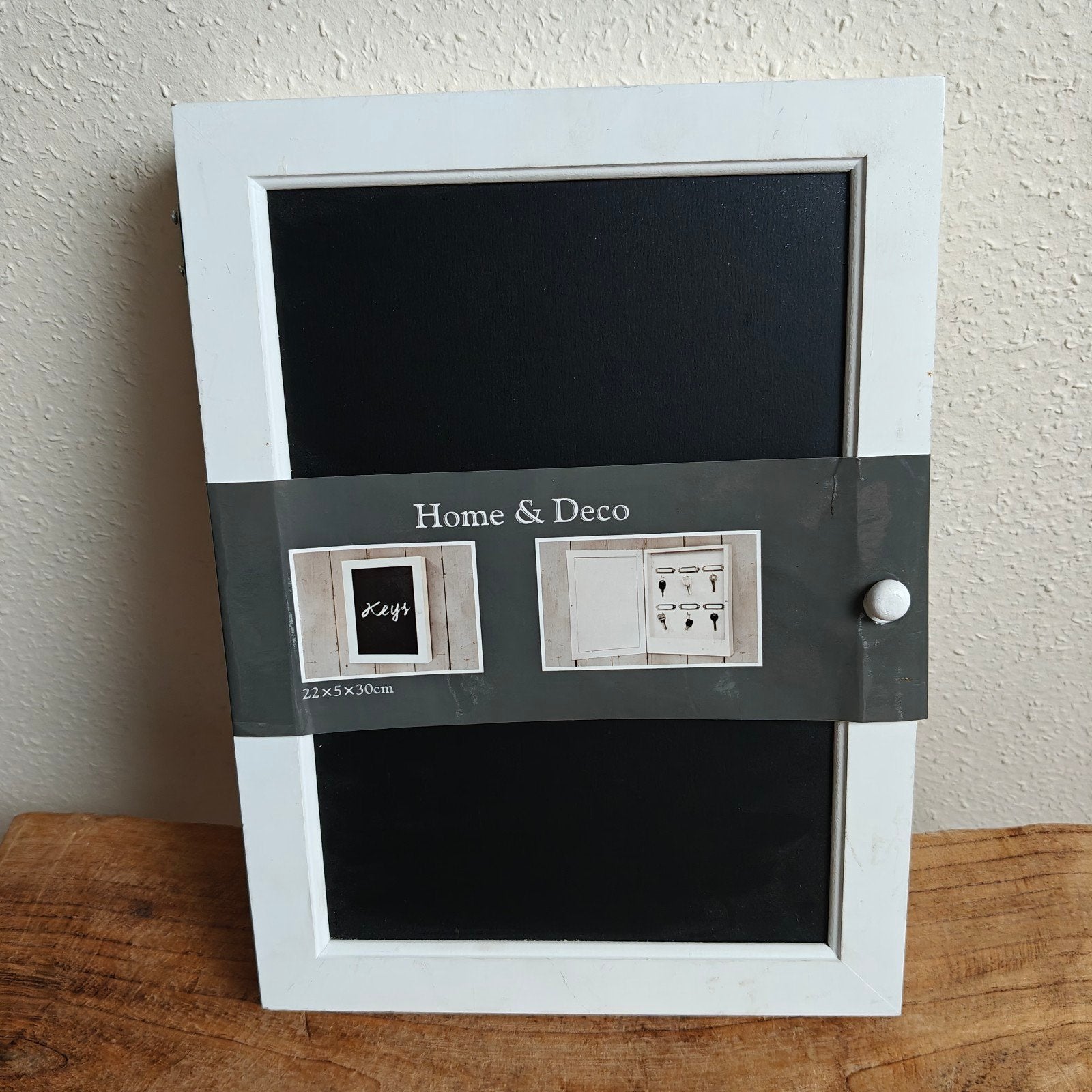 Nieuw sleutelkastje met krijtbord - Home & Deco, Ophalen of Verzenden, Nieuw, Wit, Hout