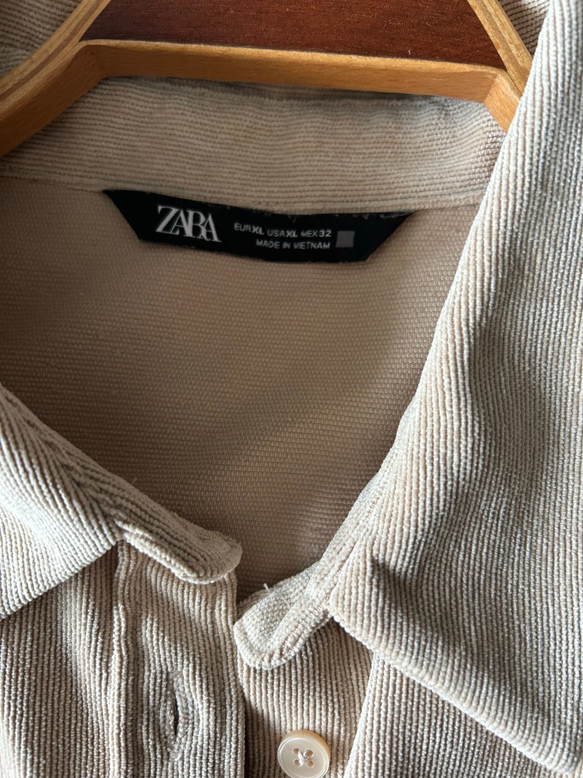 Zara Blouse van baby ribkatoen - Valt ruim XL, Ophalen of Verzenden, Zo goed als nieuw, Beige