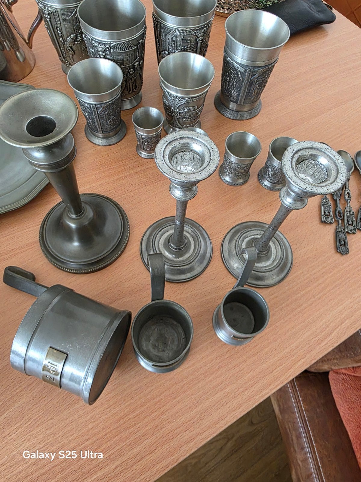 Grote collectie tinnen artikelen 95% zuiver tin, Ophalen of Verzenden