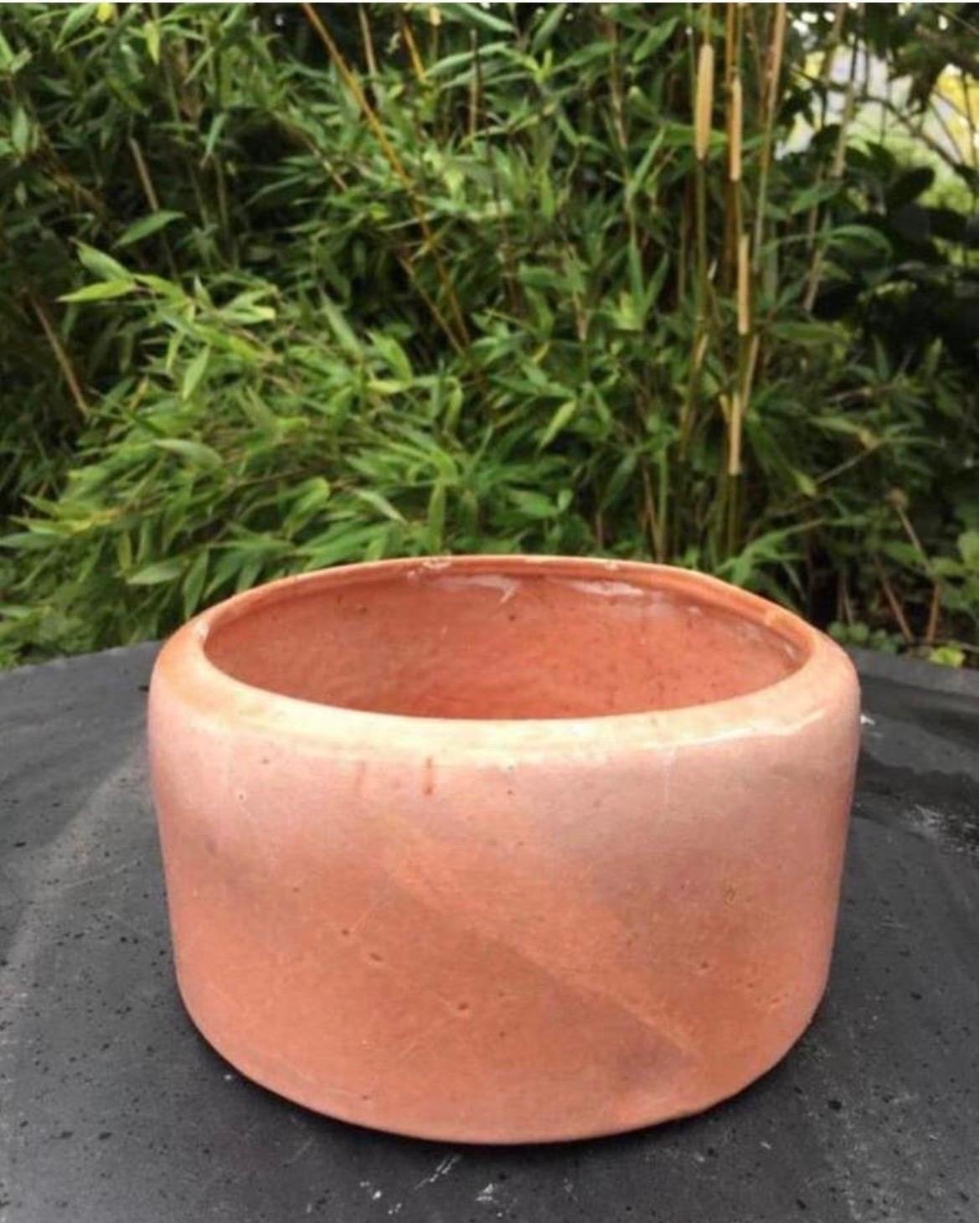 Luxe terracotta roze geglazuurde unieke bonsai bloempot, Ophalen, Gebruikt, Rond, Binnen