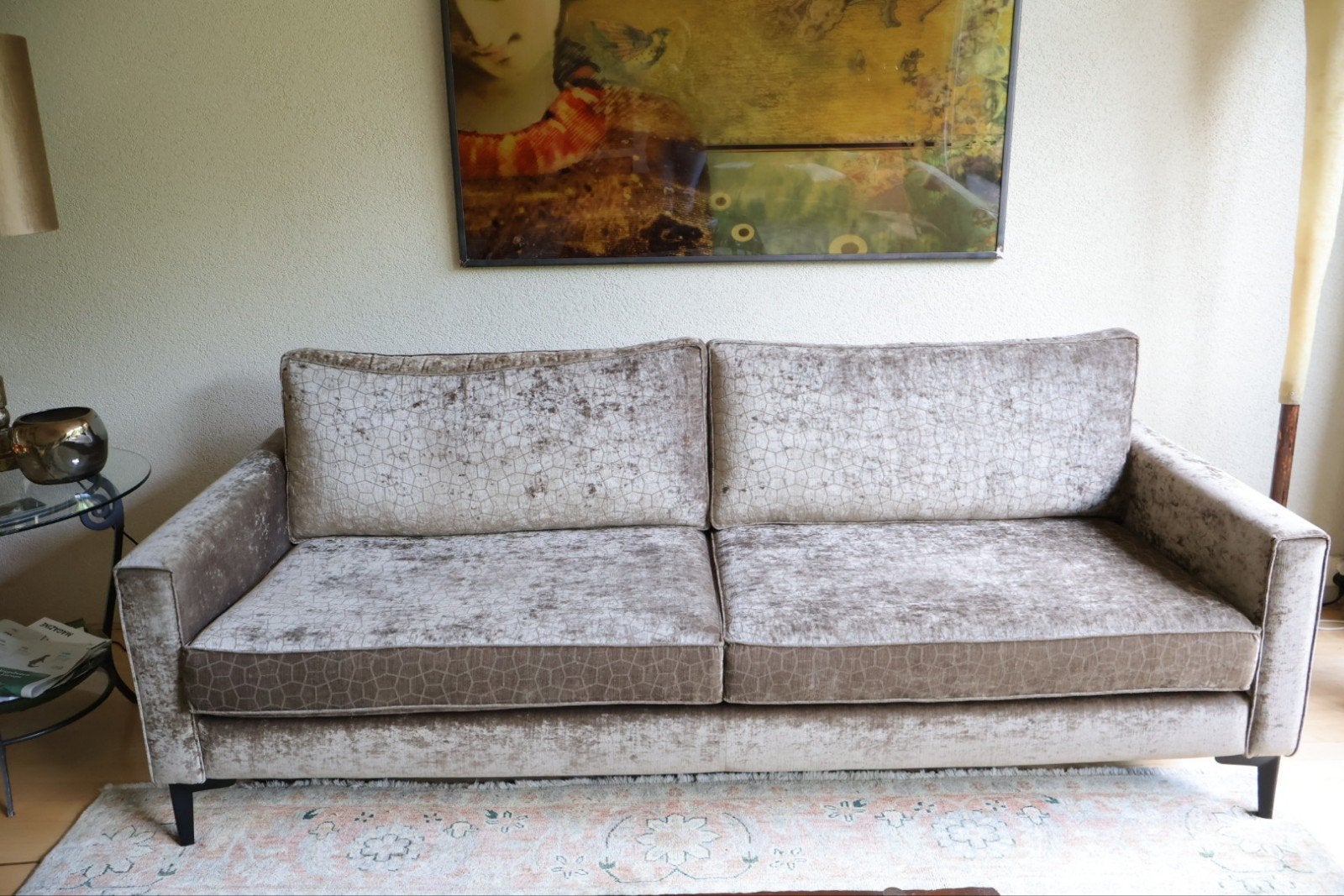Mooie taupe/gijs kleurige 3 zits bank in perfecte staat, Huis en Inrichting, Banken | Bankstellen, Ophalen, Minder dan 75 cm, Driepersoons