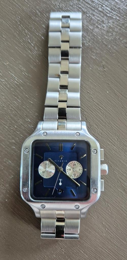 Stoer Stalen Titanio Scipio herenhorloge zgan, Ophalen of Verzenden, Zo goed als nieuw, Staal, Overige merken