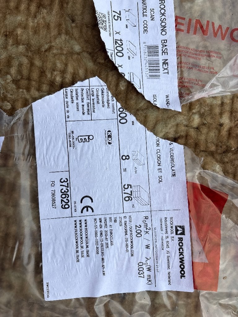 Rockwool isolatie steenwol, Doe-het-zelf en Verbouw, Isolatie en Afdichting, Ophalen, 4 tot 8 cm, Steenwol, Zo goed als nieuw