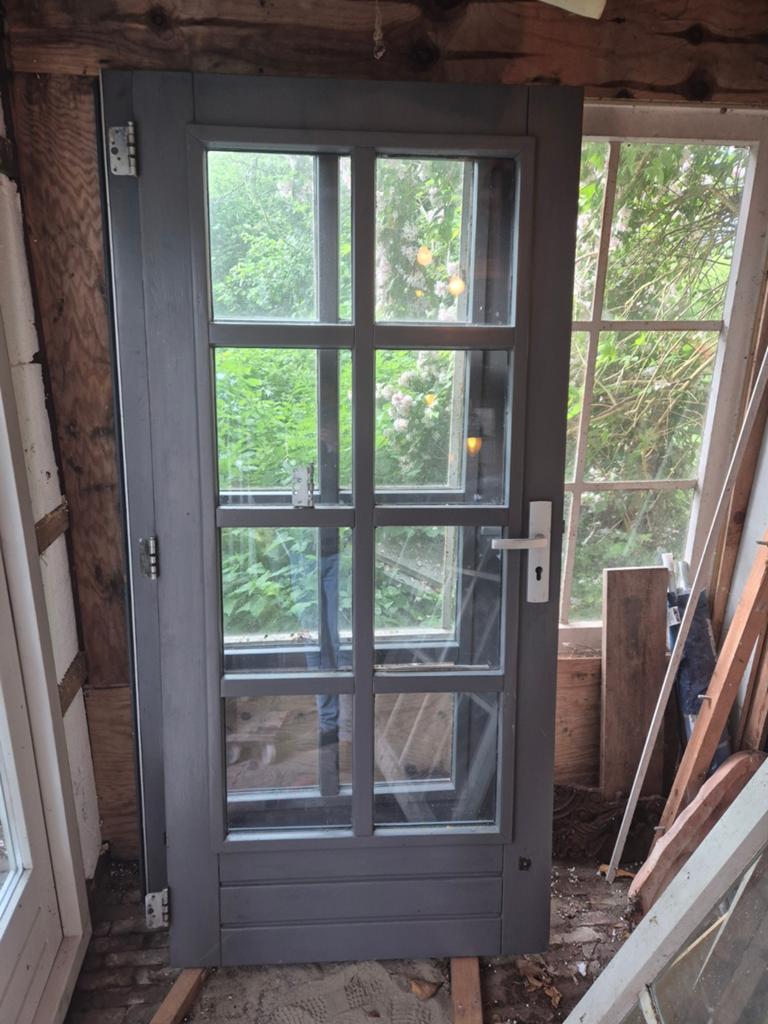 Zware kwaliteit openslaande tuindeuren, Doe-het-zelf en Verbouw, Deuren en Horren, Ophalen, Gebruikt, 200 tot 215 cm, Glas