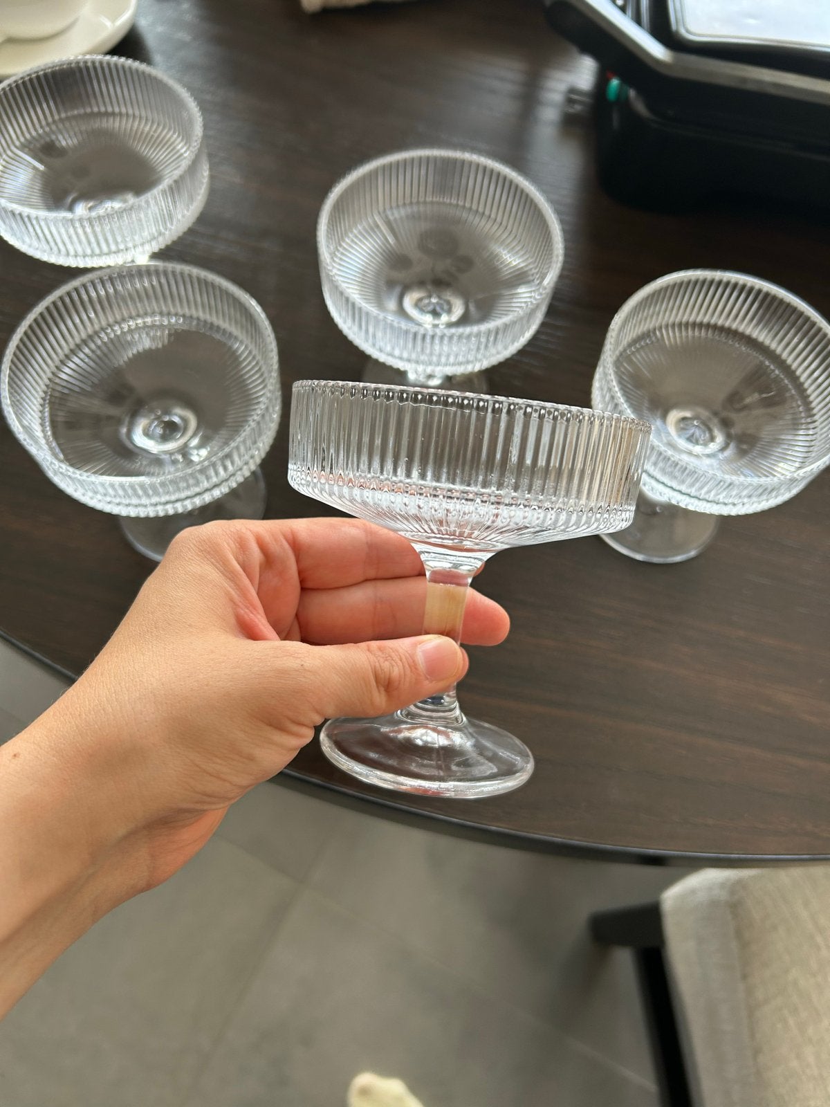 Set van 5 glazen dessertkommetjes, Ophalen of Verzenden, Kom(men), Modern, Glas