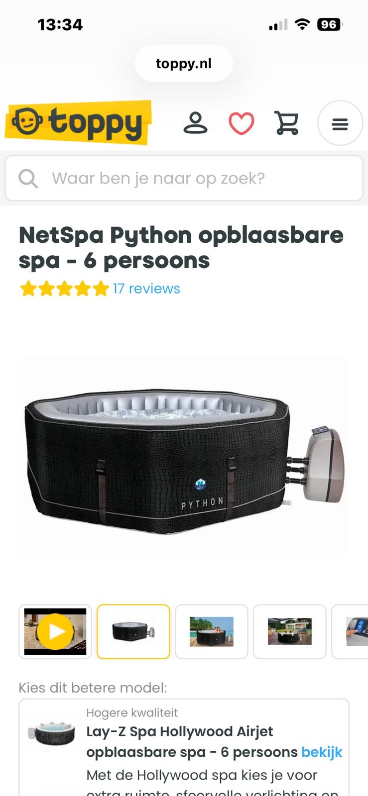 Jacuzzi netspa 6 persoons Phyton, Ophalen of Verzenden, Gebruikt, Filter, Opblaasbaar