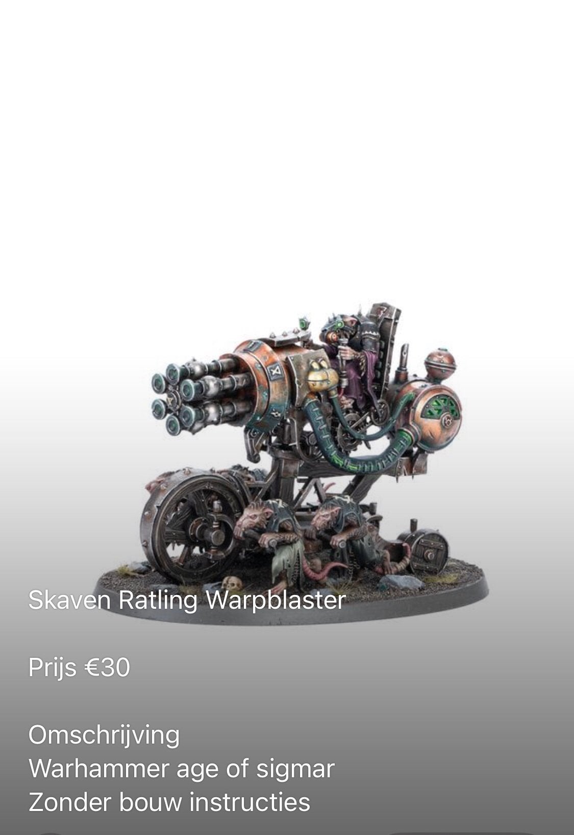 Warhammer Age of Sigmar Skaven Ratling Warpblaster, Hobby en Vrije tijd, Ophalen of Verzenden, Zo goed als nieuw, Warhammer, Figuurtje(s)