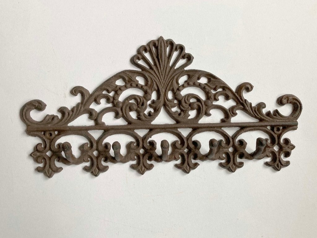 Rekje met 5 ophanghaken - gietijzer, Ophalen of Verzenden
