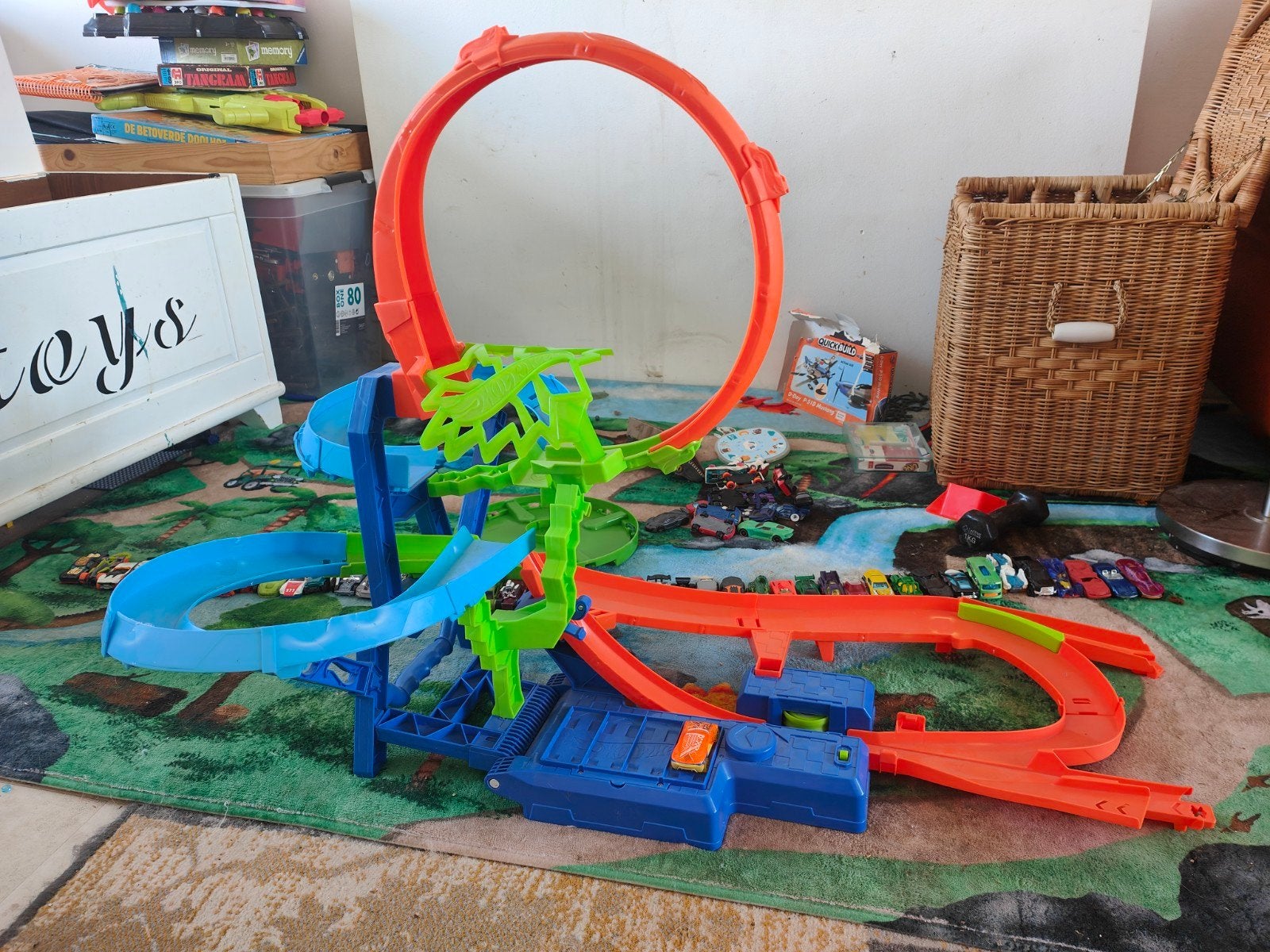 Hot Wheels racebaan met één auto, Ophalen of Verzenden, Met looping, Racebaan, Gebruikt
