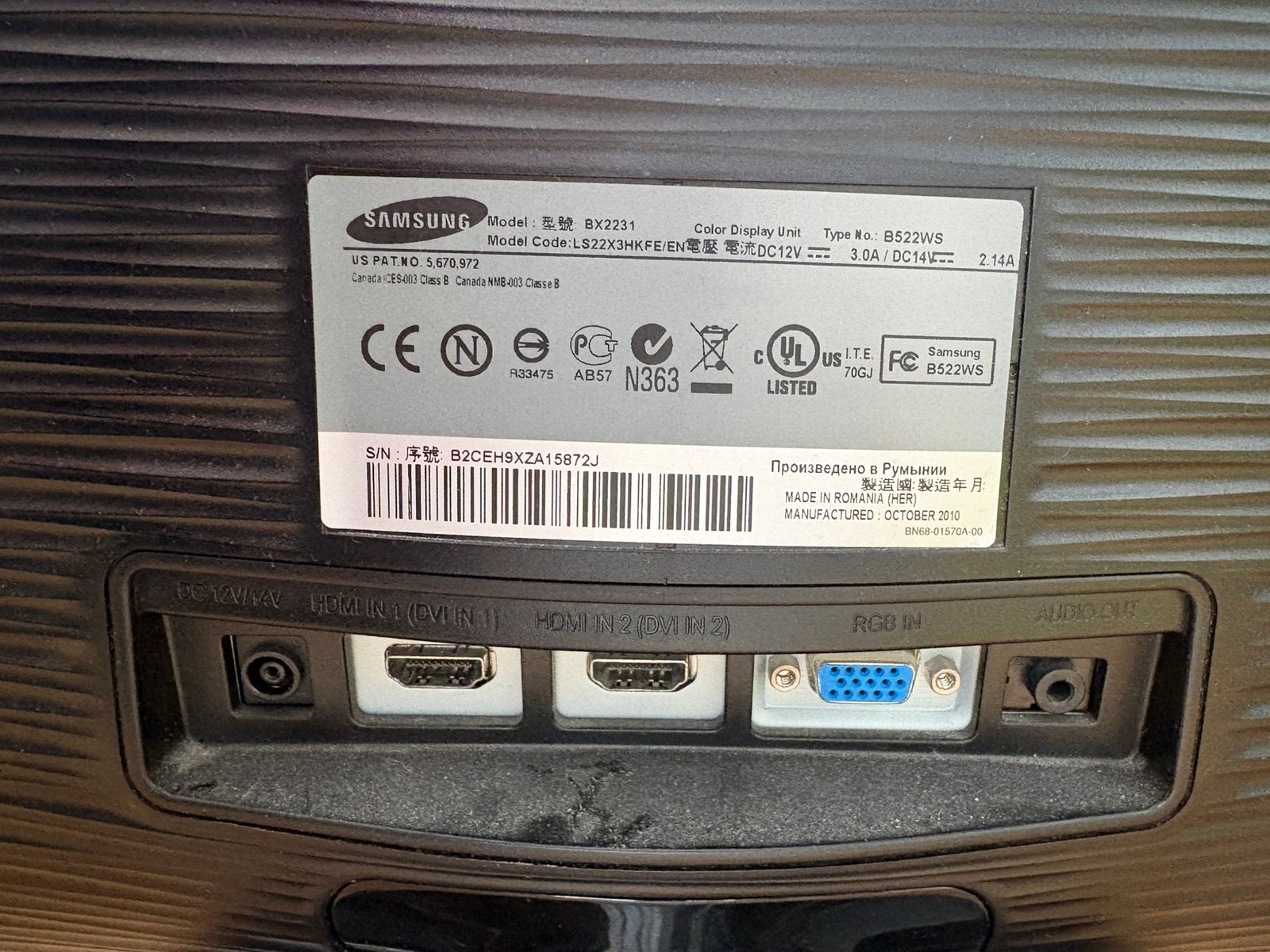 Samsung monitor 21,5 inch, HDMI, Kantelbaar, Full HD, Ophalen of Verzenden