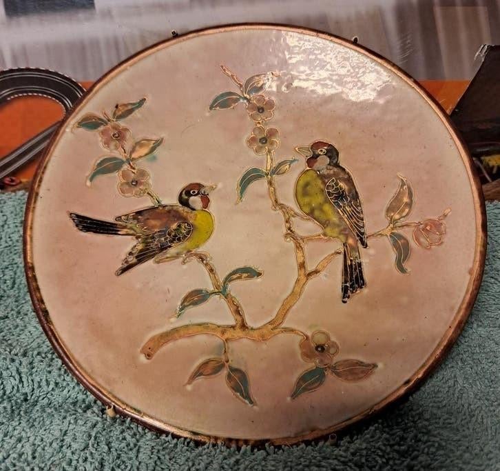 Antiek bordje met vogels, Antiek en Kunst, Ophalen