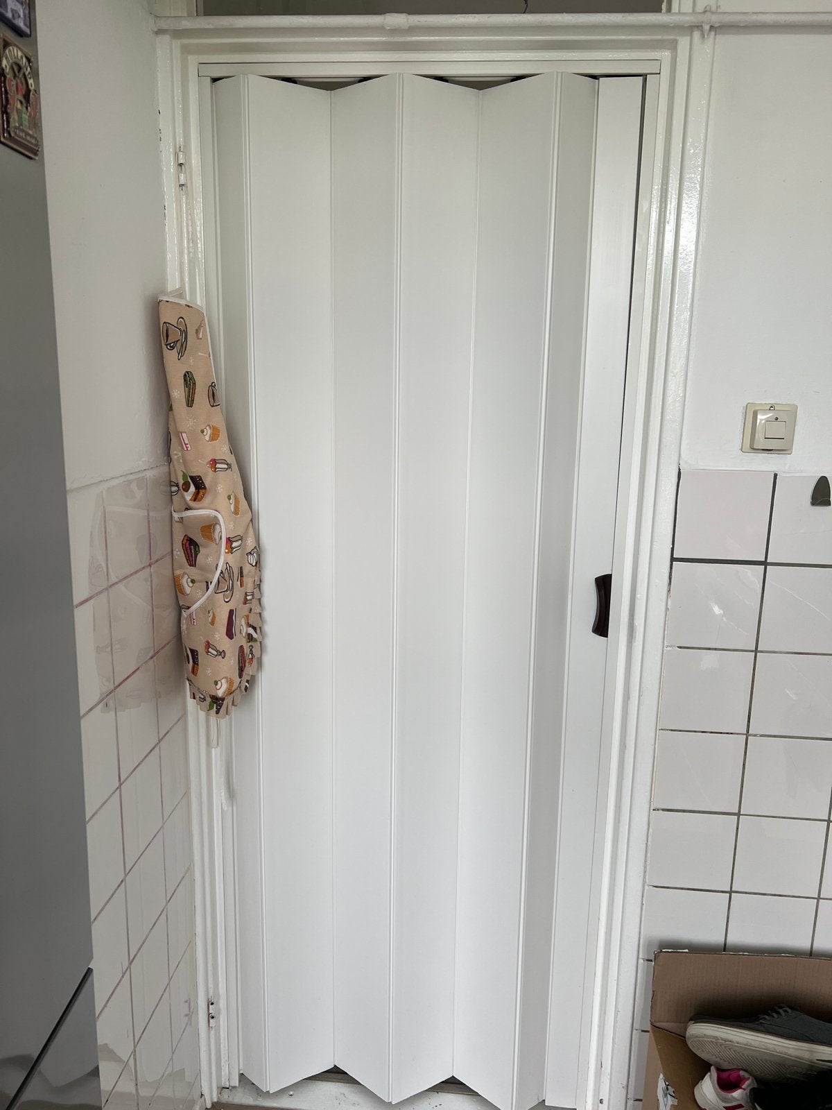 Witte vouwdeur, goed onderhouden, Ophalen, Kunststof, Gebruikt, Minder dan 80 cm