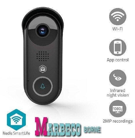 Videodeurbel, Smart "Ring" Doorbell, 3MP Full HD 1296p, Overige merken, Nedis SmartLife, Nieuw, Info@marbeco.nl