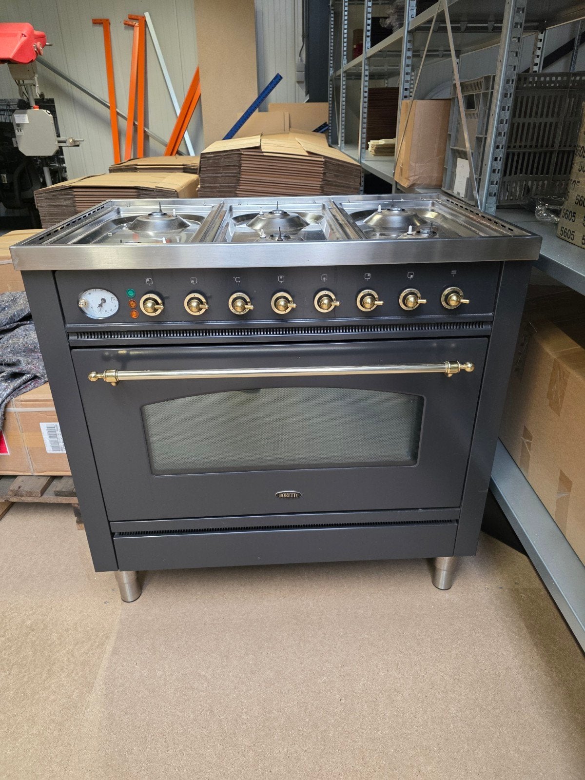 Boretti 6-pits gasfornuis met oven, Ophalen, Gebruikt, 60 cm of meer, Gas
