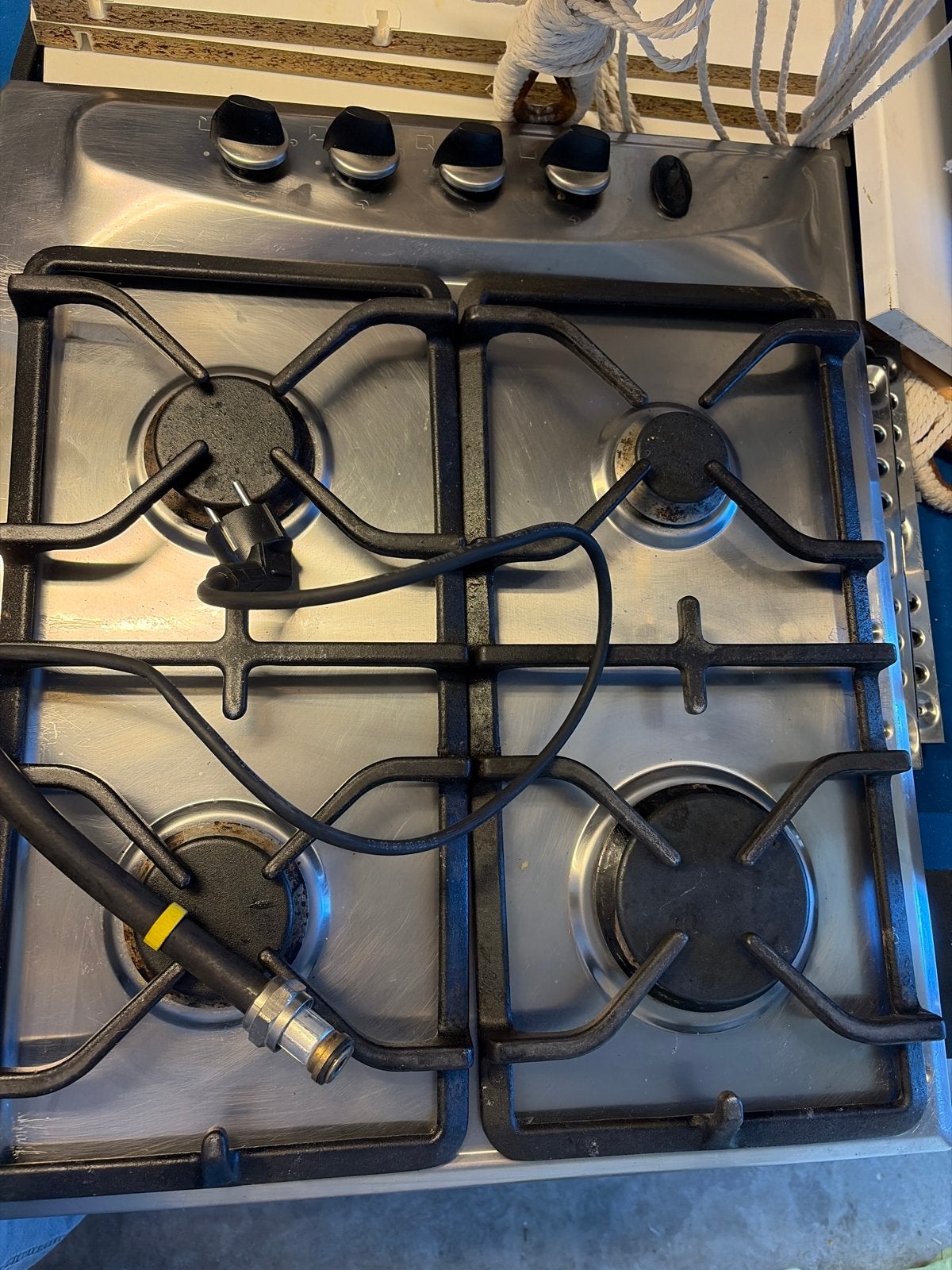 Whirlpool Gaskookplaat 60x50 cm, Gebruikt, Inbouw, Gas, 4 kookzones