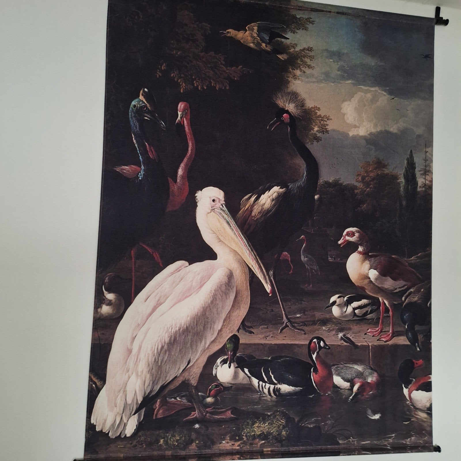 Groot wandkleed met vogels, Ophalen, Zo goed als nieuw, Wandkleed