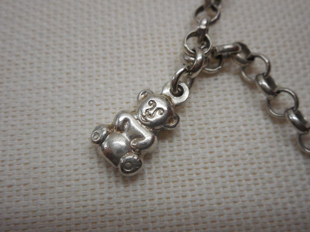 Zilveren jasseron armband met 5 bedels aapjes nr.1373, Verzenden, Zo goed als nieuw, Met bedels of kralen, Zilver