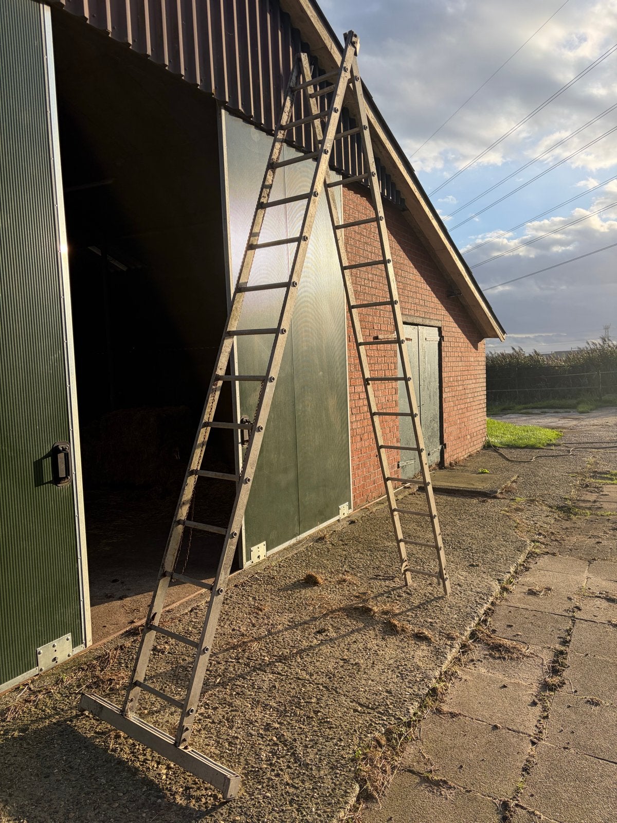Aluminium ladder - 7 meter, Ophalen, Gebruikt, Ladder, Opvouwbaar of Inschuifbaar