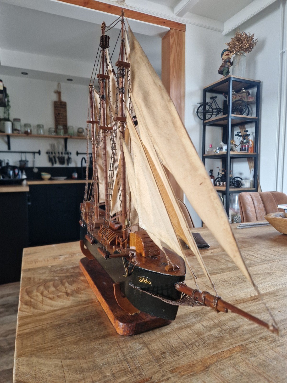 Gedetailleerd scheepsmodel 'Sibbo' - Houten zeilschip, Ophalen, Gebruikt, Groter dan 1:32, Overige merken