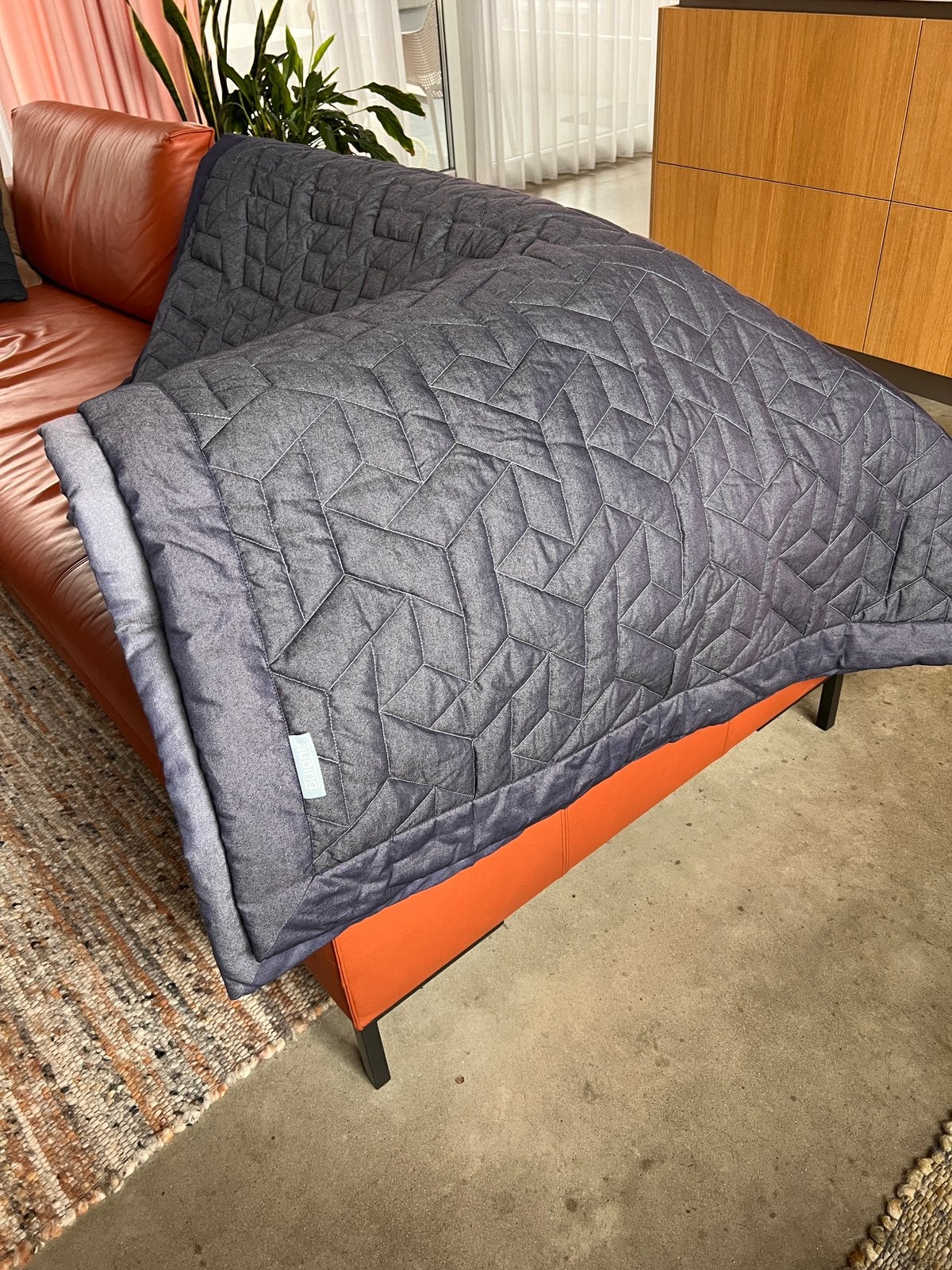 Verzwaarde Auping deken / sprei geometrisch, Huis en Inrichting, Ophalen, Eenpersoons, Blauw, Deken of Dekbed