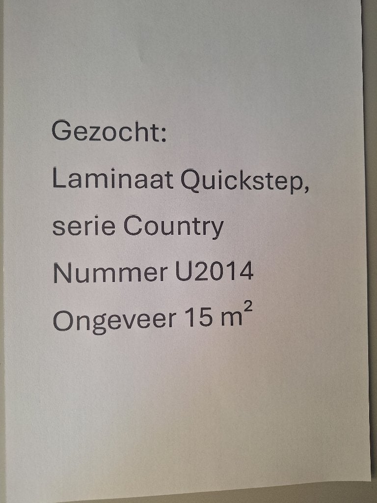 Gezocht: laminaat Quickstep, Doe-het-zelf en Verbouw, Ophalen, Kunststof, Gebruikt, 50 tot 150 cm