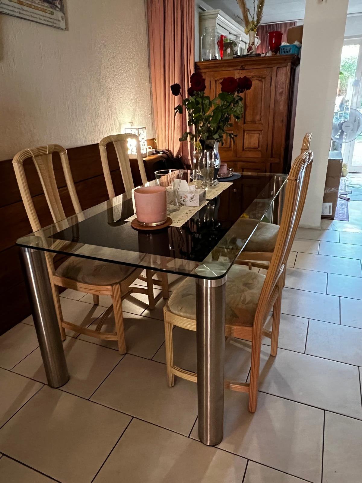 Mooie glazen tafels (mogen apart van elkaar verkocht worden), Ophalen, Zo goed als nieuw, Rechthoekig, 50 tot 100 cm