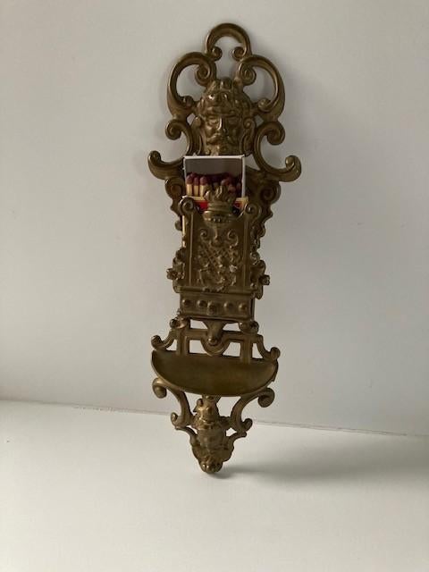prachtige gave messing luciferhouder / wandhouder Frankrijk, Ophalen of Verzenden, Koper
