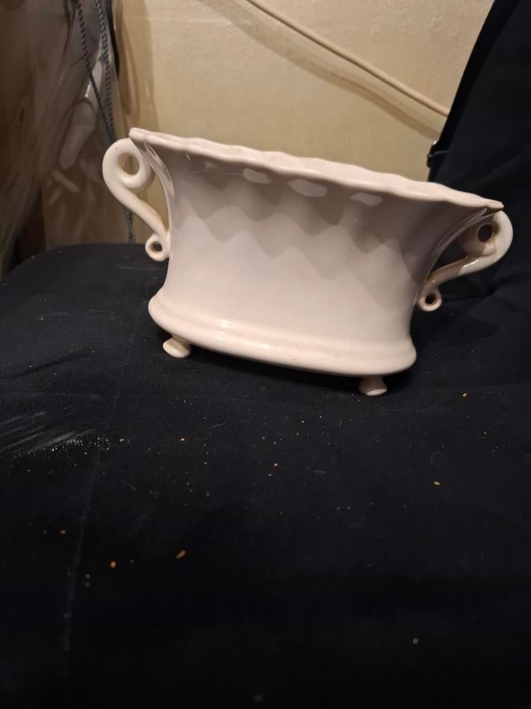 Vintage Zenith bloempot/plantenbak - wit keramiek, Antiek en Kunst, Ophalen of Verzenden