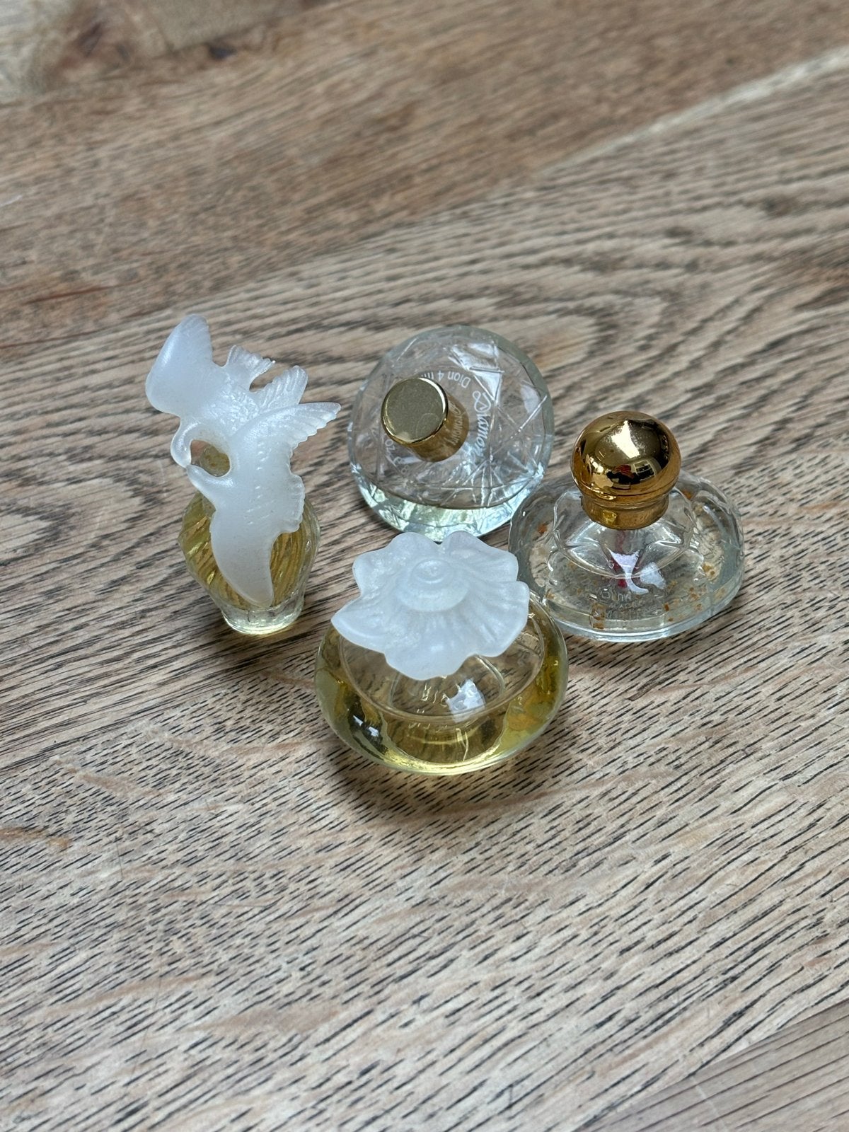 4 Miniatuur Parfumflesjes - Dion / Chopard / Nina Ricchi, Ophalen of Verzenden, Gebruikt, Miniatuur, Gevuld