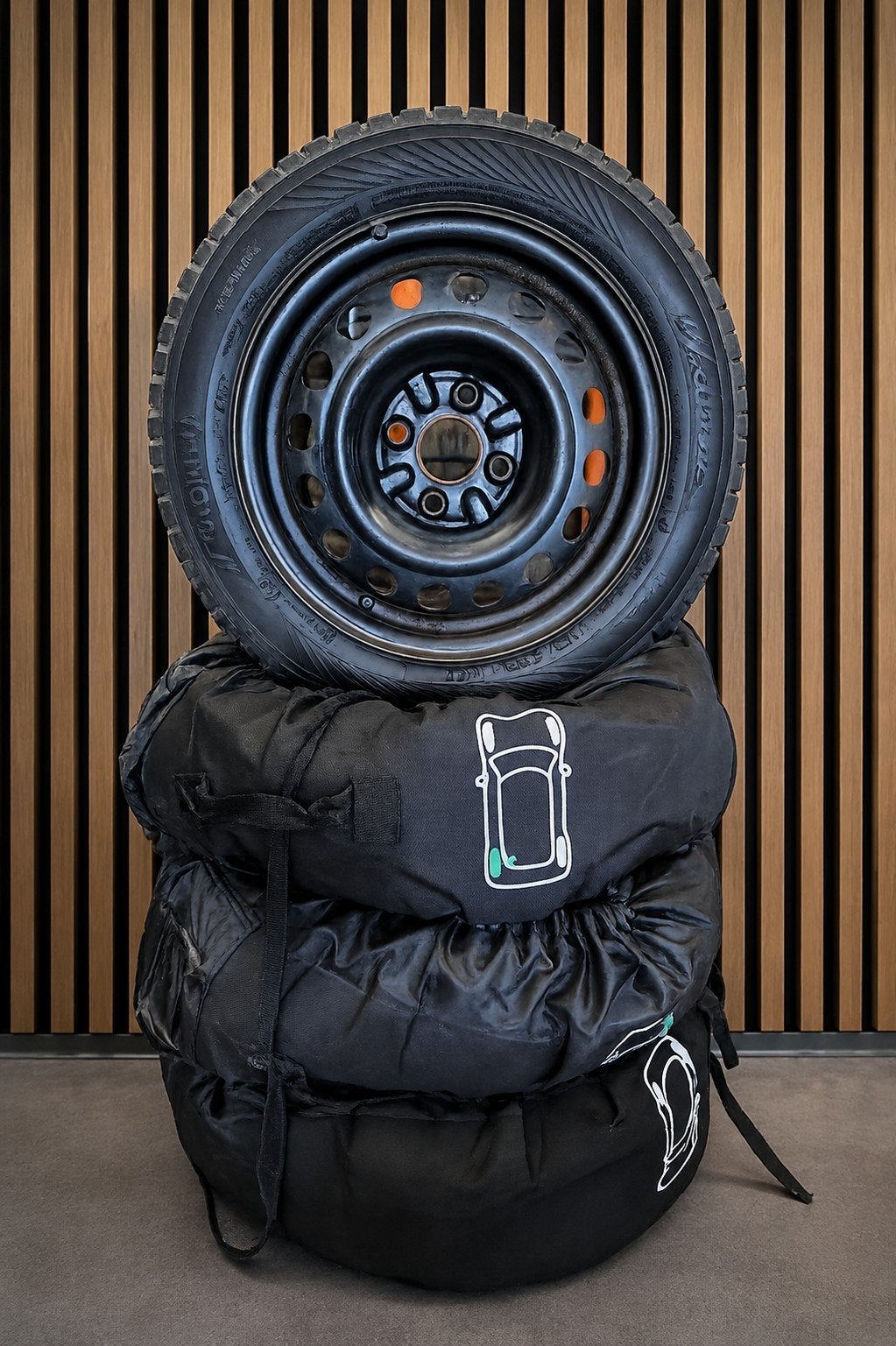 Aygo Winterbanden op stalen velgen, Auto-onderdelen, Banden en Velgen, Ophalen, 14 inch, Gebruikt, 155 mm