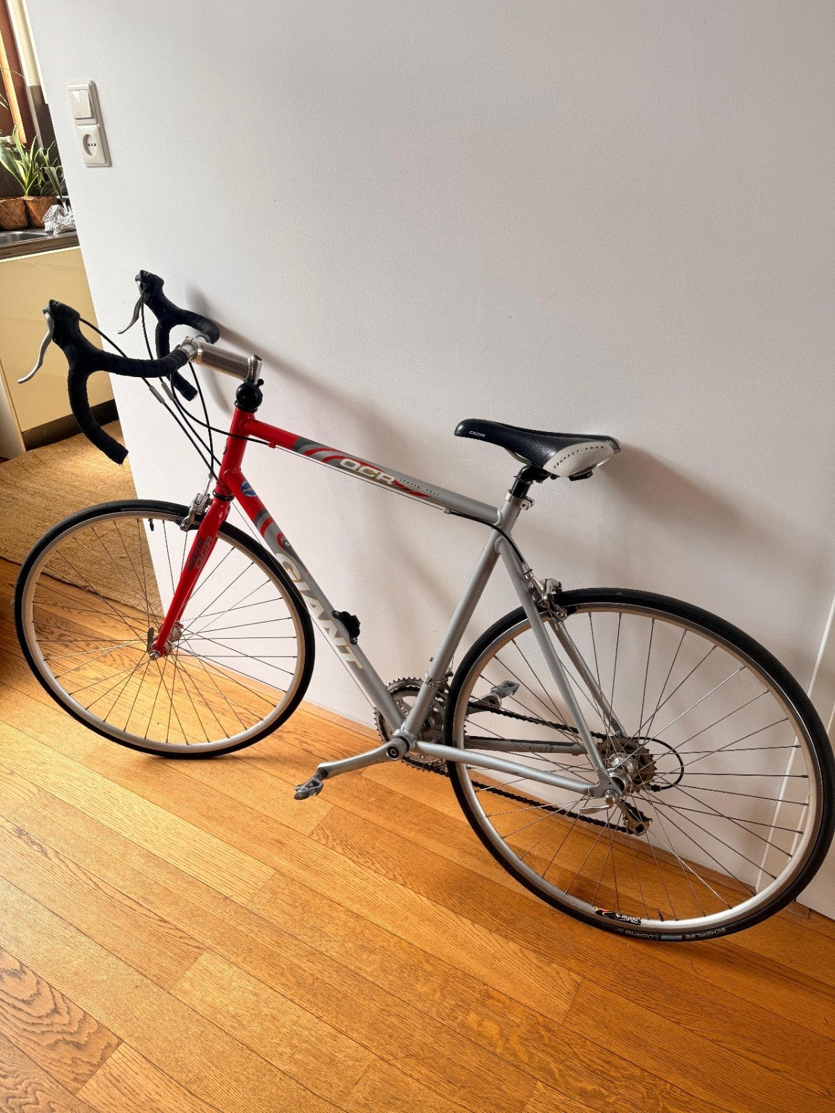Giant racefiets, rood/zilver, 28 inch wielen, Ophalen, 28 inch, Gebruikt, Aluminium