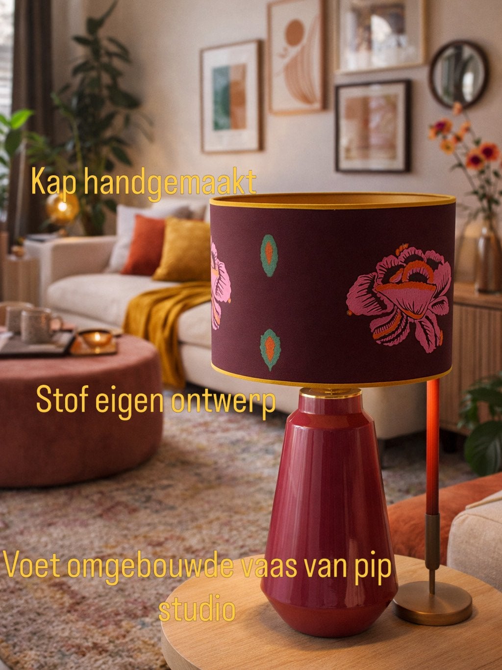 Handgemaakte lampenkap, Ophalen, Nieuw, Rond