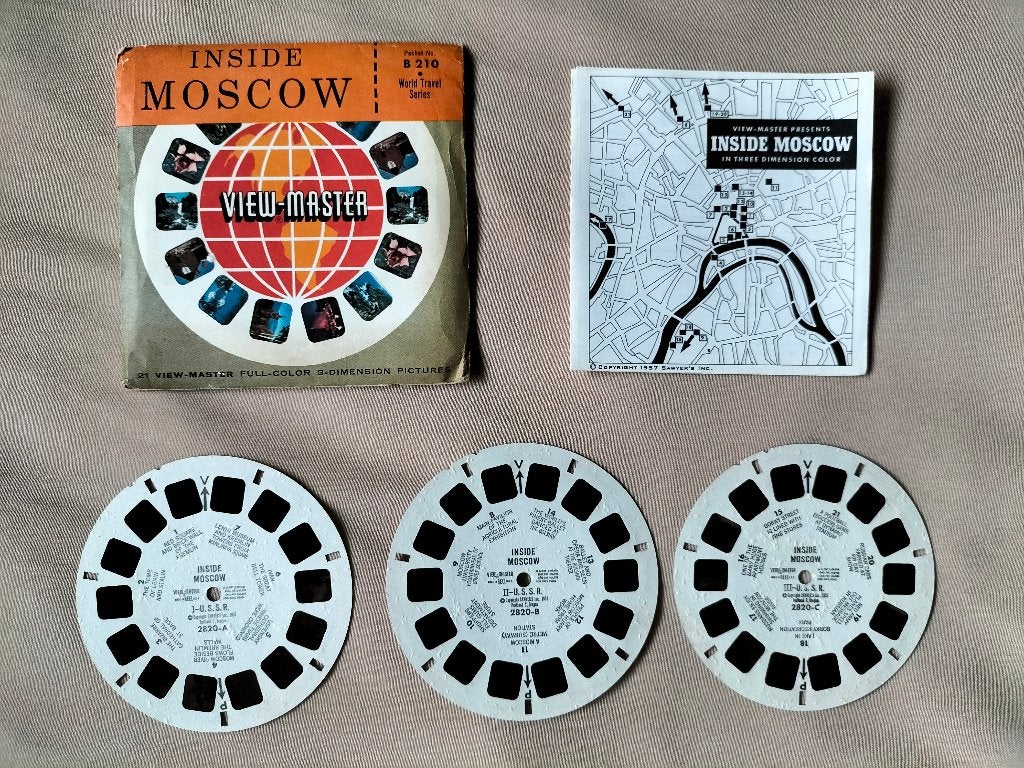 Viewmaster Inside Moscow - B 210 - 2820 - Moskou Rusland, Ophalen of Verzenden, Gebruikt