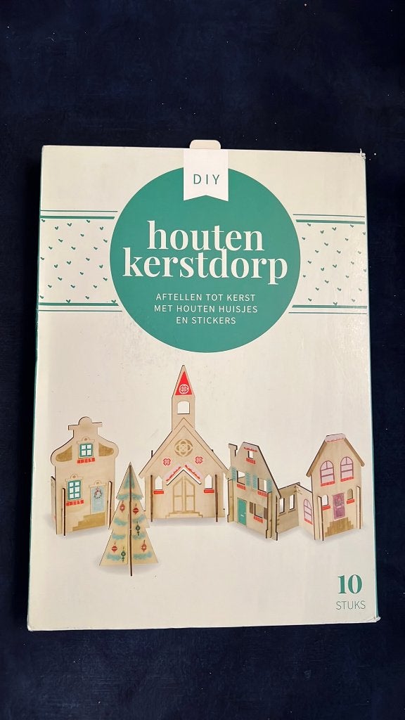 Houten kerstdorp met huisjes - DIY nieuw!, Ophalen of Verzenden, Nieuw