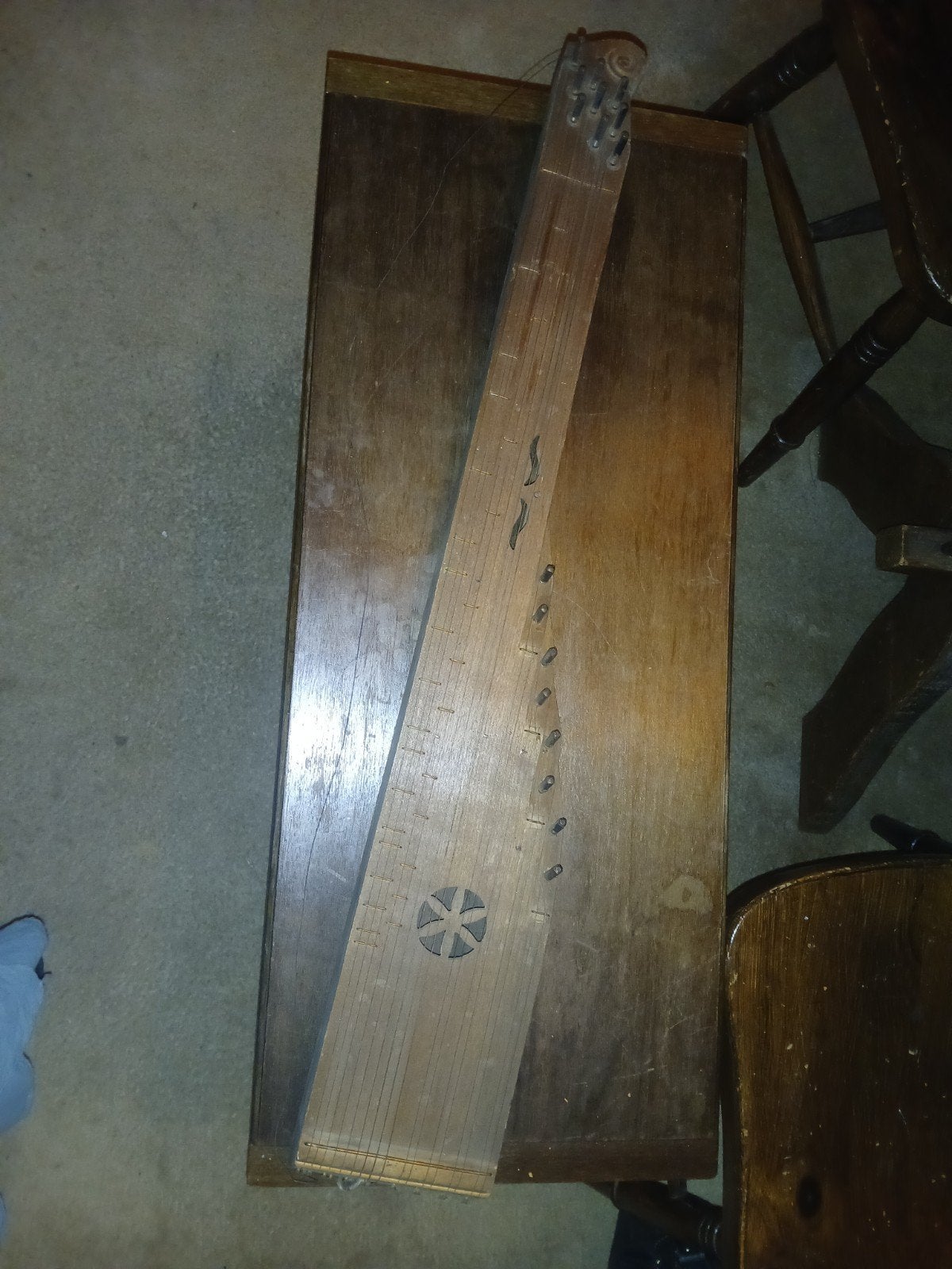 Antieke/vintage houten Citer (Kannel/Gusli) - Decoratie, Muziek en Instrumenten, Ophalen