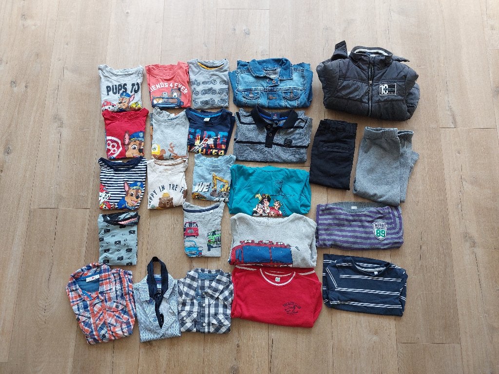 Groot kledingpakket jongen maat 98 herfst / winter, Gebruikt, Maat 98, Gebruikte blokjes met nopjes, Ophalen of Verzenden