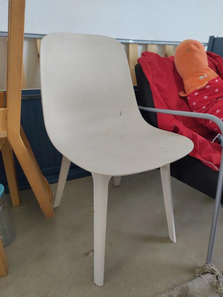 IKEA ODGER stoel - Wit/Beige, Gebruikt, Modern, Scandinavisch, Wit, Eén