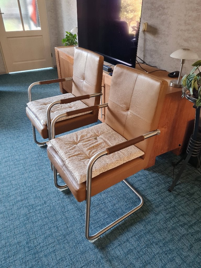 vier eetkamerstoelen, Ophalen, Gebruikt, Bruin, Vier
