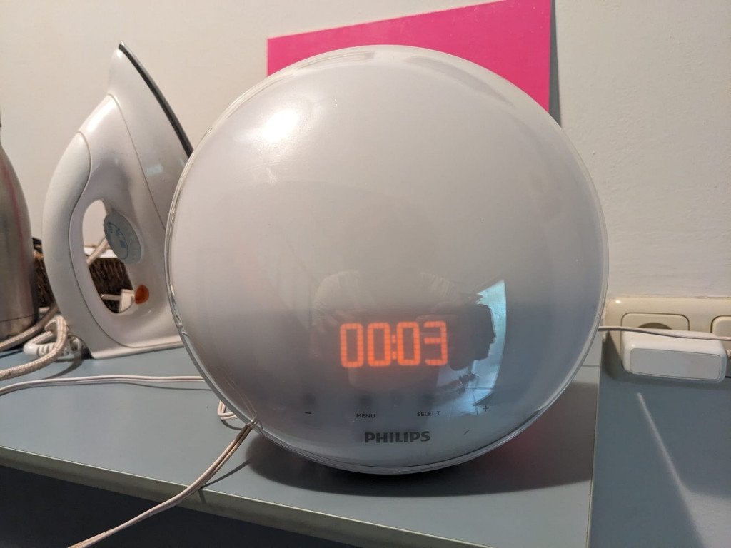 Philips HF3520/01 - Wake-up light // zonsopgang lamp, Witgoed en Apparatuur, Wekkers, Ophalen of Verzenden, Gebruikt, Digitaal