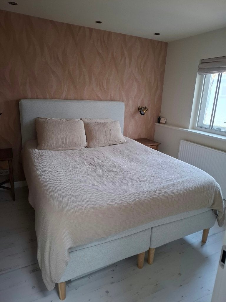 Fijne IKEA DUNVIK Boxspring 160x200 (ophalen weekend 30-10), Ophalen, Gebruikt, Beige, Tweepersoons