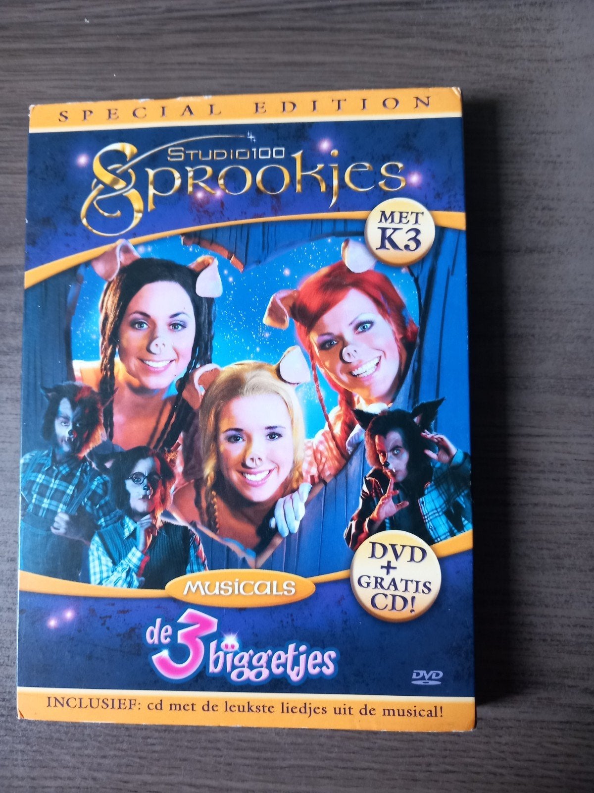 De 3 Biggetjes Musical Special Edition DVD + CD, Ophalen of Verzenden, Gebruikt, Muziek, Inclusief DVD