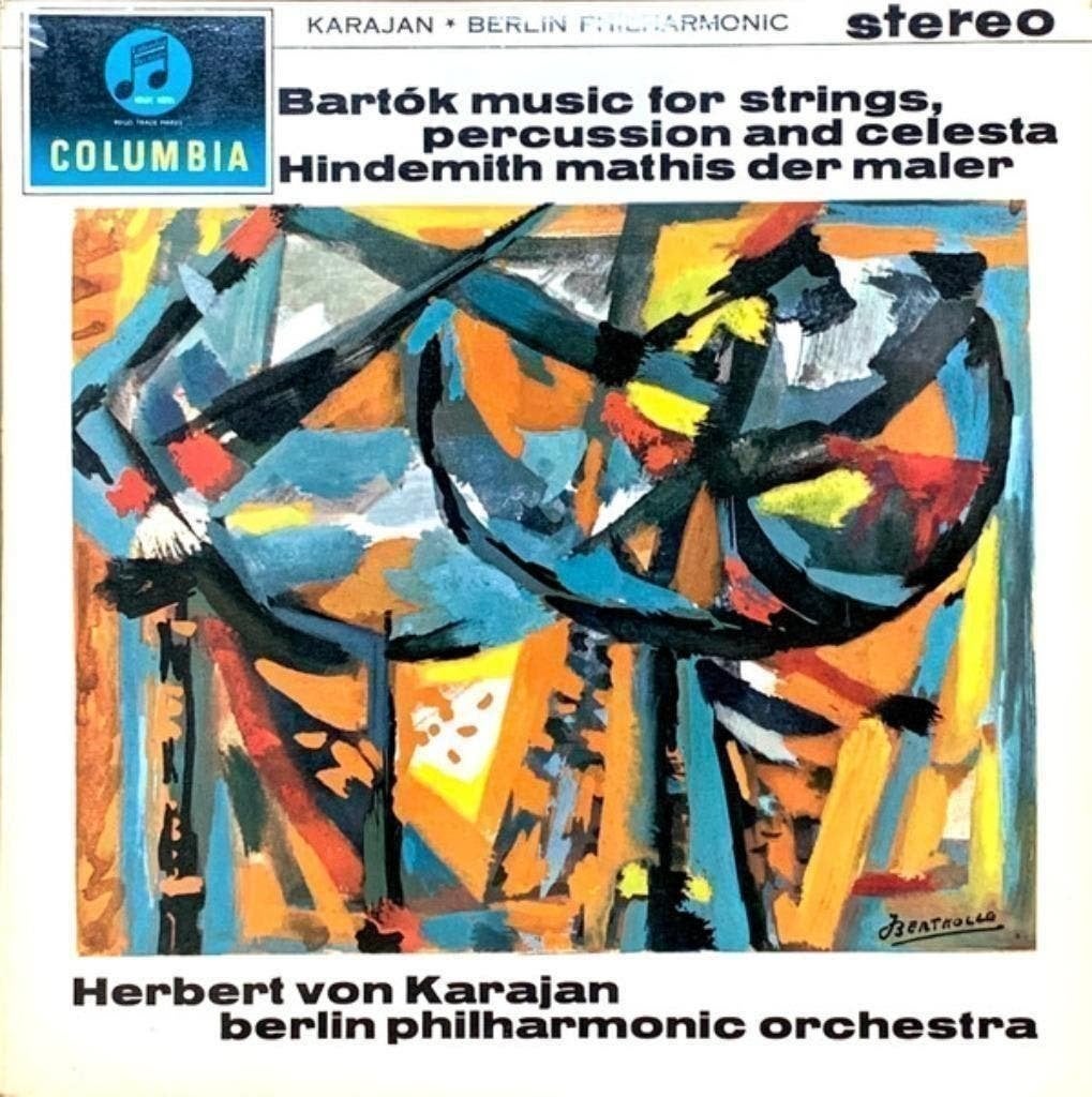 Bartok Hindemith von Karajan Columbia ‎– SAX 2432, Cd's en Dvd's, Vinyl | Klassiek, Kamermuziek, Ophalen of Verzenden, Zo goed als nieuw