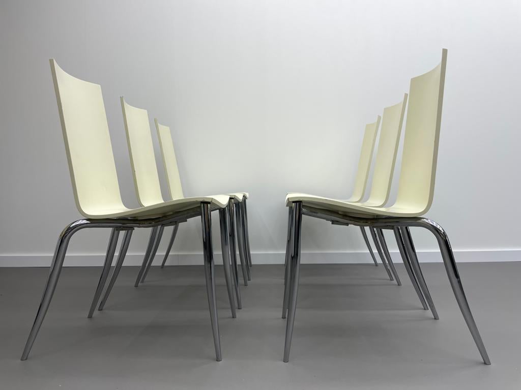 6 x Driade Olly Tango stoelen Philippe Starck, Huis en Inrichting, Stoelen, Ophalen, Gebruikt, Wit
