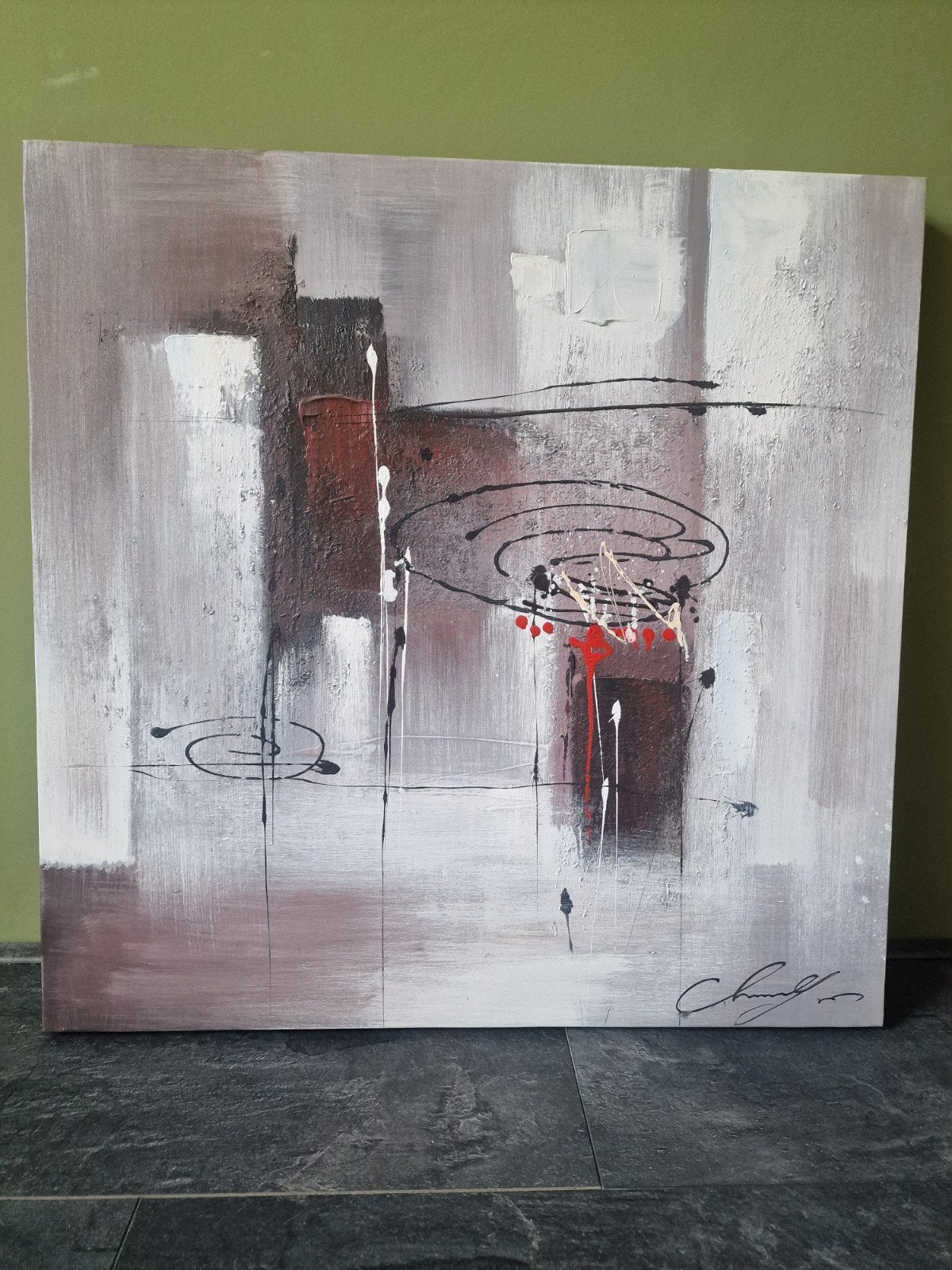 Stijlvol Abstract Schilderij 70x70 – Handgeschilderd, Ophalen