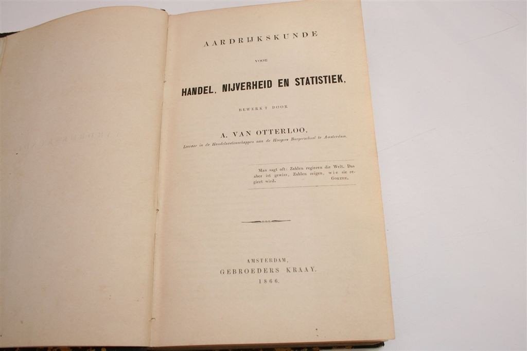 Antiek Boek Aardrijkskunde [1866] — Handel, Nijverheid..., Antiek en Kunst, Ophalen of Verzenden