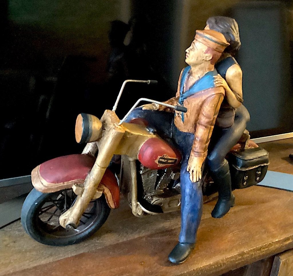 Te koop mancave mooie beeld  Harley Davidson old skool, Huis en Inrichting, Ophalen, Brocante, Meerkleurig, Overige materialen