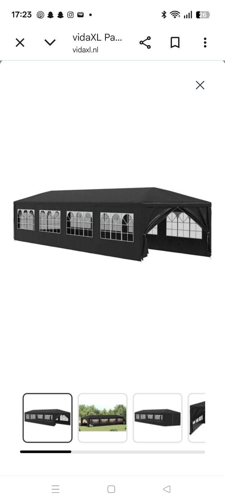 Partytent Antraciet 12x3m., Partytent, Minder dan 4 meter, Nieuw, 8 meter of meer