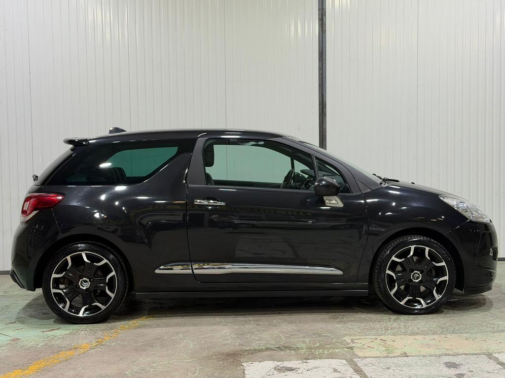 Citroën DS3 1.6 THP 2012 Zwart, Auto's, Voorwielaandrijving, Zwart, Leder, Handgeschakeld
